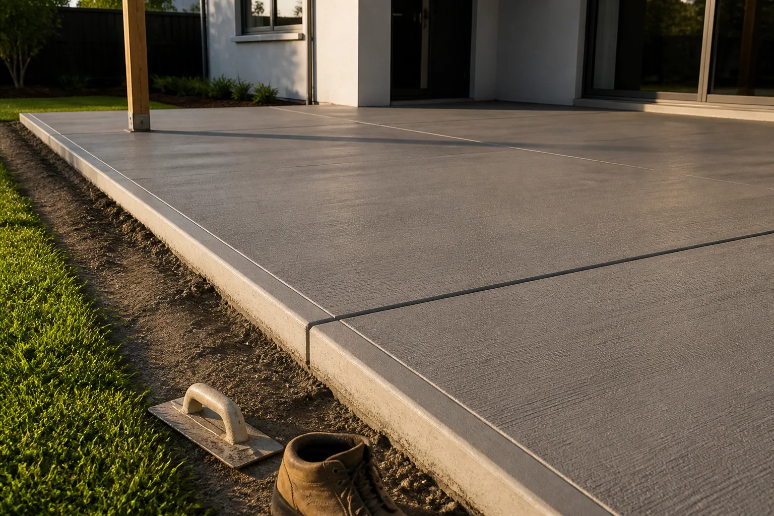 Project inspiration showing neat concrete slab edges and control joints